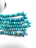 Turquoise Roundel beads- 8-14 MM Size- Genuine Blue Turquoise Rondelle beads- Length 16"