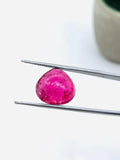 Pink Tourmaline Heart 13x12 mm Cabochon - Code D1- Origin Congo Mines - Weight 7.12 carats - Natural Tourmaline Cabs