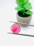 Pink Tourmaline Heart 15x15 mm Cabochon - Code D5- Origin Congo mines - Weight 12.65 carats - - Natural Tourmaline Cabs