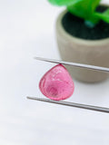 Pink Tourmaline Heart 13x13 mm Cabochon - Code D6 - Origin Congo mines - Weight 7.82 carats - - Natural Tourmaline Cabs