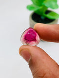Pink Tourmaline Heart 15x15 mm Cabochon - Code D10- Origin Congo mines - Weight 12.88 carats - Natural Tourmaline Cabs