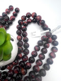 14mm Red Tiger Eye Round Beads- AAA Quality- Wholesale Tiger Eye Beads- Red Tiger Eye Beads -20 cm Length