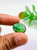 Green Tourmaline Oval 13X17 mm Cabochon - Code D23 - Origin Congo mines - Weight 14.66 carats - Natural Tourmaline Cabs