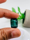 Green Tourmaline Rectangle 15x11 mm Cabochon - Code D28 - Origin Congo mines - Weight 11.82 carats - Natural Tourmaline Cabs