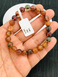 Multi Rutile Bracelet • 8 mm Size • Code #K4 • AAA Quality • Natural Rutilated Quartz Round Bracelet