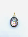 13X18 mm Natural Shell Charm Rectangle Cushion Shape - 925 Silver and gold plating- ShellPendant- Silver pendant with inlay gemstone