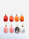 13X18 mm Natural Shell Charm Rectangle Cushion Shape - 925 Silver and gold plating- ShellPendant- Silver pendant with inlay gemstone
