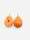 15X20 mm Shell Charm Pear Shape - 925 Silver and gold plating- Gemstone Pendant- Silver pendant with inlay gemstone