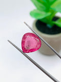 Pink Tourmaline Heart 13x13 mm Cabochon - Code D6 - Origin Congo mines - Weight 7.82 carats - - Natural Tourmaline Cabs