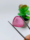 Pink Tourmaline Heart 18x17 mm Cabochon - Code D7 - Origin Congo mines - Weight 12.13 carats - Natural Tourmaline Cabs