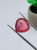 Pink Tourmaline Heart 16.5x16 mm Cabochon - Code D9- Origin Congo mines - Weight 14.15 carats - Natural Tourmaline Cabs