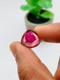 Pink Tourmaline Heart 15x15 mm Cabochon - Code D10- Origin Congo mines - Weight 12.88 carats - Natural Tourmaline Cabs