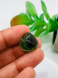 Green Tourmaline Heart 16x16 mm Cabochon - Code D25 - Origin Congo mines - Weight 16.36 carats - Natural Tourmaline Cabs