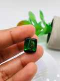 Green Tourmaline Rectangle 14x12 mm Cabochon - Code D27 - Origin Congo mines - Weight 14.81 carats - Natural Tourmaline Cabs
