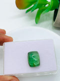 Green Tourmaline Rectangle 15.8x12 mm Cabochon - Code D29 - Origin Congo mines - Weight 14.12 carats - Natural Tourmaline Cabs