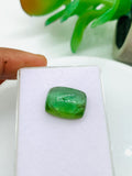 Green Tourmaline Rectangle 15.8x12 mm Cabochon - Code D29 - Origin Congo mines - Weight 14.12 carats - Natural Tourmaline Cabs