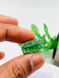 Green Tourmaline Rectangle 19x11 mm Cabochon - Code D30 - Origin Congo mines - Weight 14.60 carats - Natural Tourmaline Cabs