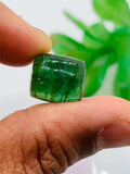 Green Tourmaline Rectangle 14x12 mm Cabochon - Code D32 - Origin Congo mines - Weight 15.85 carats - Natural Tourmaline Cabs