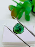 Green Tourmaline Rectangle 13x13 mm Cabochon - Code D35 - Origin Congo mines - Weight 9.6 carats - Natural Tourmaline Cabs