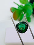 Green Tourmaline Rectangle 13x13 mm Cabochon - Code D35 - Origin Congo mines - Weight 9.6 carats - Natural Tourmaline Cabs