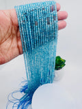 Blue Topaz Round Beads 3X4 mm Size - Top Quality, Length 40 cm - 100% Natural Blue Topaz Beads