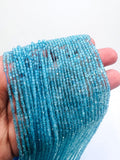 Blue Topaz CUBE Beads 2X2 mm Size - Top Quality, Length 40 cm - 100% Natural Blue Topaz Beads