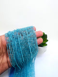 Blue Topaz CUBE Beads 2X2 mm Size - Top Quality, Length 40 cm - 100% Natural Blue Topaz Beads