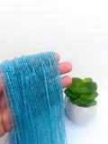 Blue Topaz CUBE Beads 2X2 mm Size - Top Quality, Length 40 cm - 100% Natural Blue Topaz Beads
