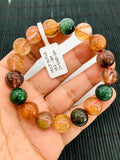 Multi Rutile Bracelet • 13 mm Size • Code #K19 • AAA Quality • Natural Rutilated Quartz Round Bracelet