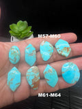 Turquoise Cabochon • Code M57- M64 • AAA Quality • Natural Turquoise Cabs • Turquoise Loose Stone