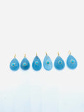 Aquamarine Pear Charm 13x18 / 13x20/ 14x20 mm Size - 925 Silver and gold plating- Gemstone Pendant- with inlay gemstone- QTY 1 PIECE