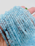 Blue Topaz CUBE Beads 4X4 mm Size - Top Quality, Length 40 cm - 100% Natural Blue Topaz Beads
