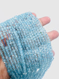 Blue Topaz CUBE Beads 4X4 mm Size - Top Quality, Length 40 cm - 100% Natural Blue Topaz Beads