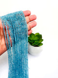 Blue Topaz Round Beads 3 mm Size - Top Quality, Length 40 cm - 100% Natural Blue Topaz Beads