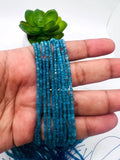 Apatite Faceted Cube Beads - 2X2 mm Size - Length 40 cm - Natural Apatite Box Beads