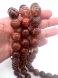 18mm Red Phantom Quartz Round Beads – AAA Quality Gemstone Strand, origin Brazil. natural gemstone