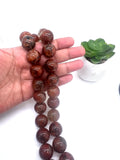 Red Phantom Quartz 20MM Round Beads – AAA Quality Gemstone Strand, origin Brazil. Natural gemstone.