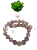 19mm Rutilated Quartz Round Beads – AAA Quality Gemstone Strand, origin Brazil.