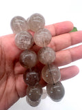 19mm Rutilated Quartz Round Beads – AAA Quality Gemstone Strand, origin Brazil.