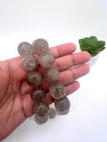 19mm Rutilated Quartz Round Beads – AAA Quality Gemstone Strand, origin Brazil.