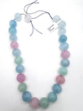 18MM Multi Aquamarine Round Beads - AAA Quality - Length 40 cm- Natural Aquamarine from Brazil.