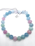 18MM Multi Aquamarine Round Beads - AAA Quality - Length 40 cm- Natural Aquamarine from Brazil.