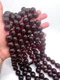 Hessonite Garnet Round 16mm Beads - AAA Quality Beads- Length 16 Inch, origin Mozambique