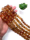 16mm Citrine Round beads top Quality, Natural Citrine in perfect Round. Brandy citrine. origin Brazil.