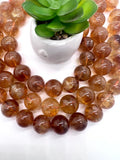 Citrine Round 20MM size beads, Good Quality, Natural Citrine, Madeira/brandy citrine. Big size round, origin Brazil