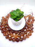 Citrine Round 20MM size beads, Good Quality, Natural Citrine, Madeira/brandy citrine. Big size round, origin Brazil