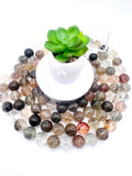 18mm Multi Rutilated Quartz Round Beads – AAA Quality Gemstone Strand, origin Brazil. Rutile round beads