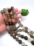 18mm Multi Rutilated Quartz Round Beads – AAA Quality Gemstone Strand, origin Brazil. Rutile round beads