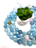 18MM Aquamarine Round Beads - AAA Quality - Length 40 cm- Natural Aquamarine from Brazil.