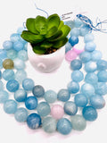 18MM Aquamarine Round Beads - AAA Quality - Length 40 cm- Natural Aquamarine from Brazil.